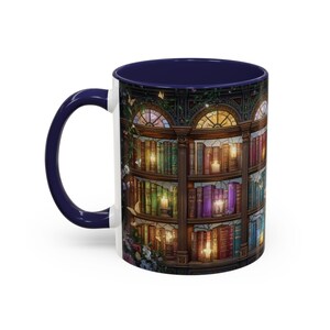 Mug vintage en vitrail, tasse à café confortable pour bibliothèque, cadeau pour amoureux des livres image 8