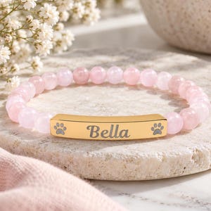 Personalized Pet Memorial Bracelet, Custom Dog or Cat Loss Gift, Paw Print Memorial Jewelry, Pet Remembrance Bracelet, Sympathy Gift image 5