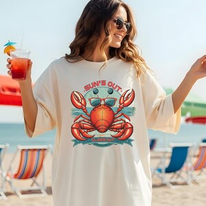 Vintage Crab Graphic Tee: Sapore di Mare Coastal Summer T-Shirt