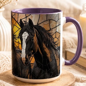 Horse Lover Gifts, Black Horse Mug, Mug for Horse Owners, Western Decor, Horse Coffee Mug, Equestrian Gift, Horse Lover Cup image 3