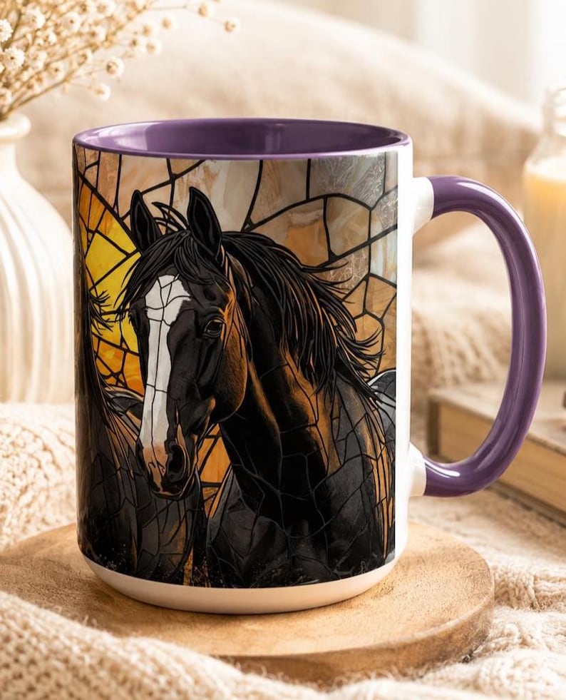 Horse Lover Gifts, Black Horse Mug, Mug for Horse Owners, Western Decor, Horse Coffee Mug, Equestrian Gift, Horse Lover Cup image 3