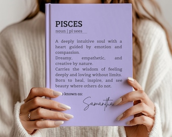 Personalized Pisces Zodiac Journal, Astrology Birthday Gift
