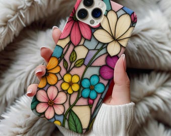 Stained Glass Phone Case – Artistic Colorful Design, Iphone 17, 16, 15, 14,13, samsung Galaxy S26