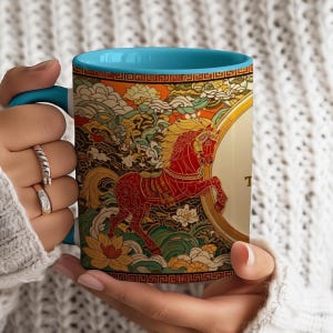 Personalized Chinese Horse Mug | Year of the Horse Good Fortune Cup | Prosperity & Success Gift image 9