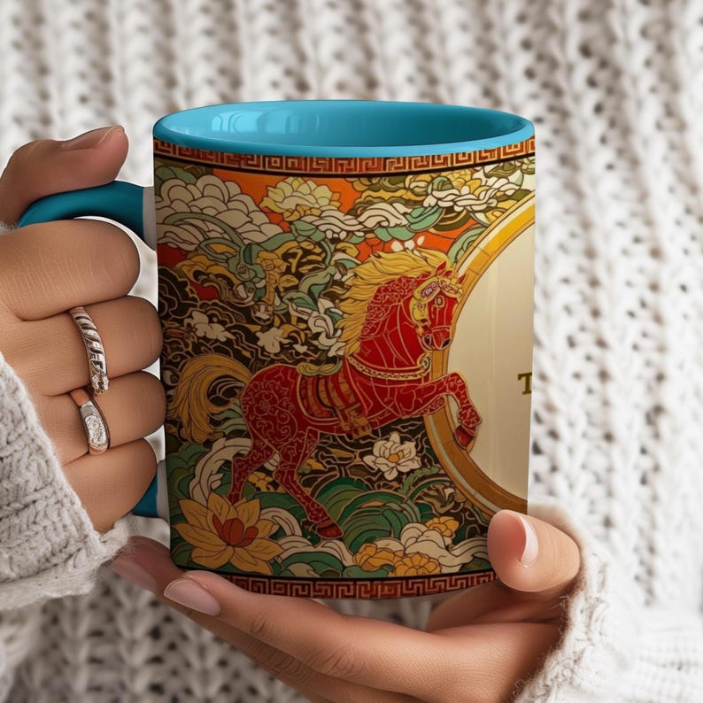 Personalized Chinese Horse Mug | Year of the Horse Good Fortune Cup | Prosperity & Success Gift image 9