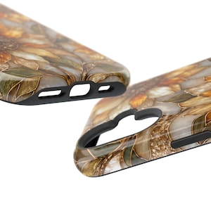 Stained Glass Sunflower Phone Case, Floral MagSafe Case, Tough Protective Cover, Samsung S26 Ultra S25 S24, iPhone 17 Pro Max 16 15 14 13 画像 8