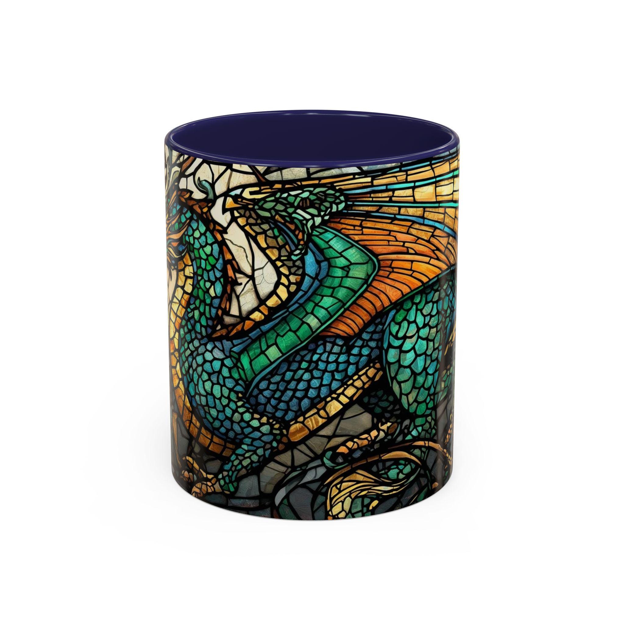 Stained Glass Dragon Coffee Mug, Fantasy Art Gift - Etsy