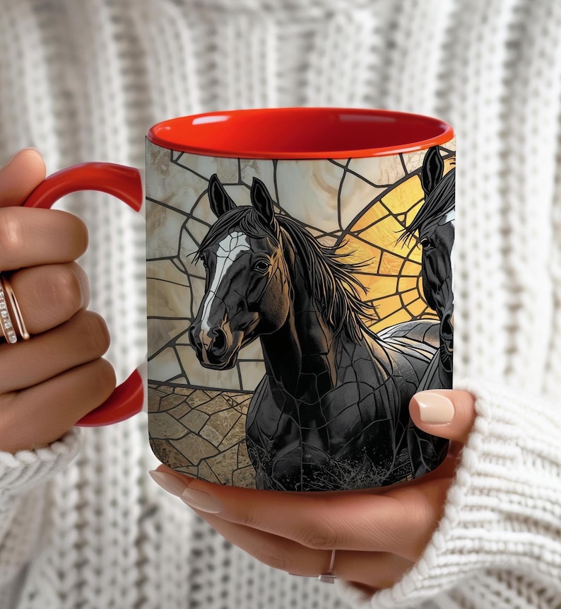 Horse Lover Gifts, Black Horse Mug, Mug for Horse Owners, Western Decor, Horse Coffee Mug, Equestrian Gift, Horse Lover Cup image 5