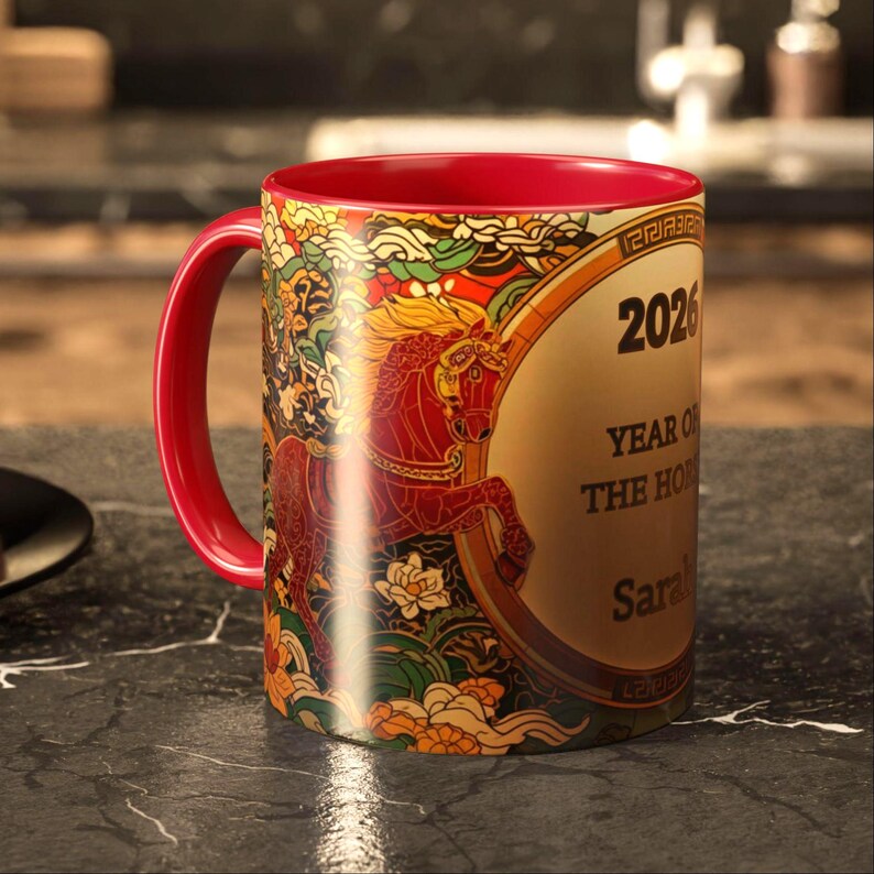 Personalized Chinese Horse Mug | Year of the Horse Good Fortune Cup | Prosperity & Success Gift image 7