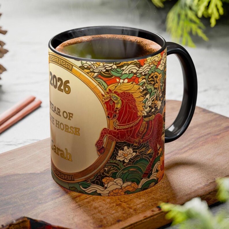 Personalized Chinese Horse Mug | Year of the Horse Good Fortune Cup | Prosperity & Success Gift image 3