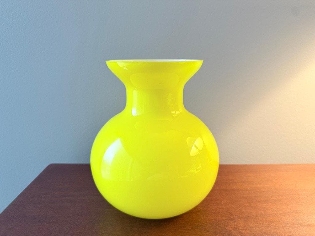 Yellow glass vase - Etsy 日本