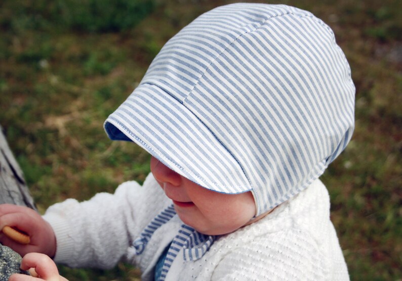 Short Brimmed Baby Bonnet Sewing Pattern // Boy Sun Bonnet // Reversible Baby Bonnet // Baby Sun Bonnet // Sewing Pattern // Baby Hat image 2