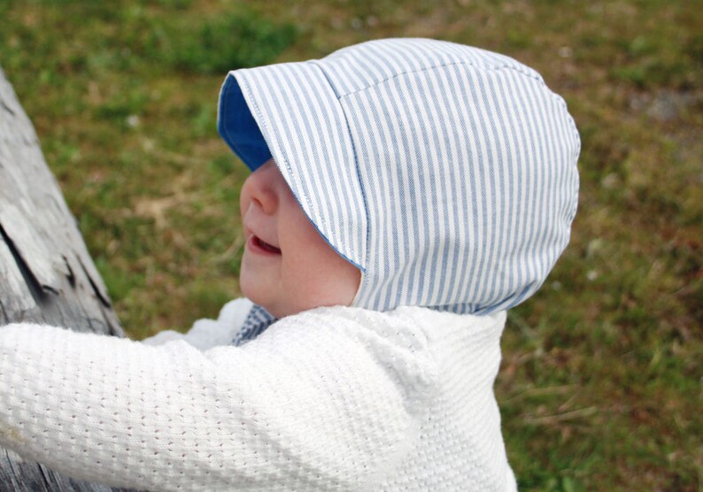 Short Brimmed Baby Bonnet Sewing Pattern // Reversible Baby Bonnet // Brimmed Baby Bonnet // Sun Bonnet // Baby Bonnet Pattern // Hippo Ears image 2