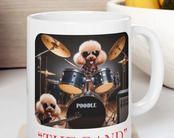 Taza de cerámica de la banda de rock Poodle, regalo para amantes de la música