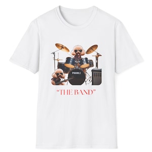 Dog Band T-Shirt, Music Lovers Gift, Drummer Tee, Pet Lover Apparel, Cute Animal Shirt