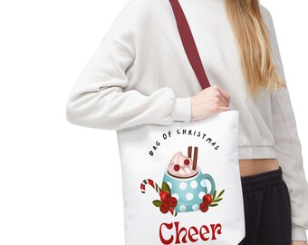 Bolsa de mano con ilustración de cacao navideño / Bolsa de alegría navideña, impresión de cacao navideño