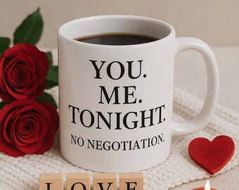 Taza de café romántica "You Me Tonight" para San Valentín, regalo de cerámica de 325 ml, amor, té