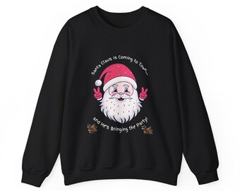 Sudadera de cuello redondo para fiesta navideña de Papá Noel, jersey festivo, regalo de Navidad para familiares y amigos, jersey unisex, suéter de invierno.