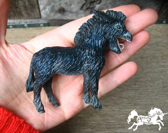 Donkey Kelpie Figurine, TINY 3 Inch Custom Breyer Horse Stablemate made into Monster, Customized Equine Sculpture, Scottish Fae Model Horses