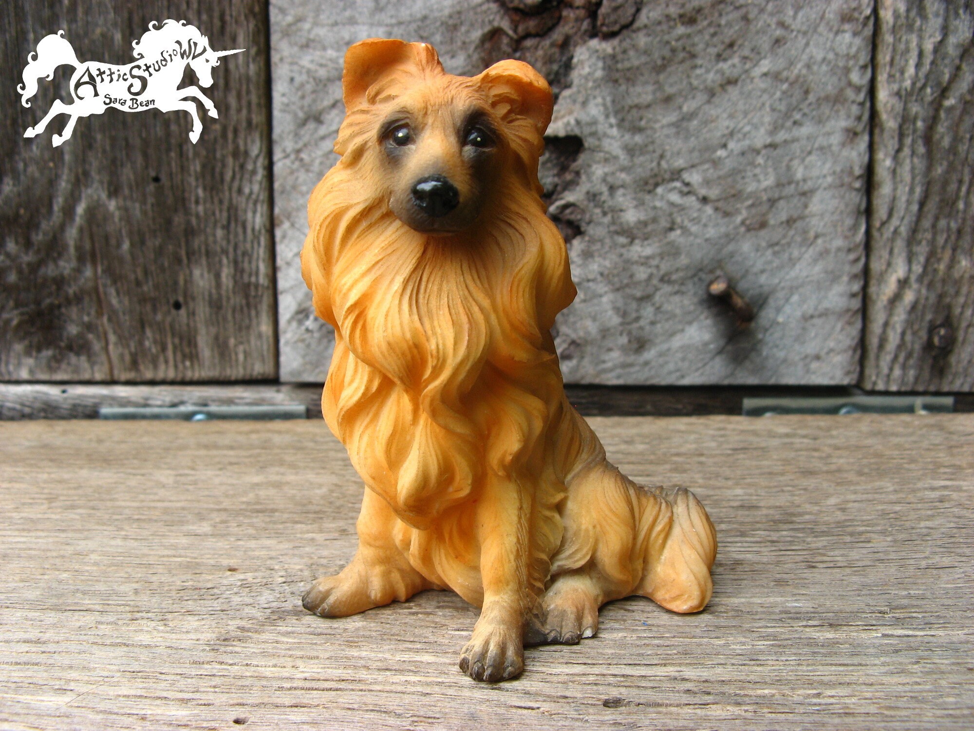 Resin Collie Dog Figurine 4 Inches Tall With One Tiny Chip On Etsy