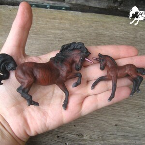 Breyer Stablemate Unicorn Custom Mare and Foal, SMALL 3 Inch Brindle Unicorns, Customized Breyer Horse Horses, Matching Mom & Baby, SM Croi