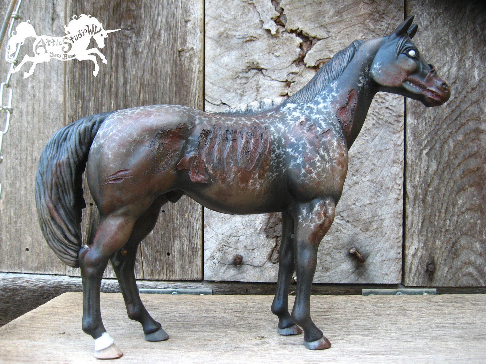 Zombie Horse Figure 9 Inch Tall Customized Blue Box / Blue Etsy