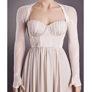 BOLERO DE BODA de marfil con hermosos detalles CUALQUIER longitud, Bolero de boda de encaje de marfil, Bolero de encaje, Bolero personalizado, Bolero sin dedos de encaje nupcial