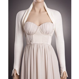 Bolero de boda ACOGEDOR en color MARFIL de cualquier largo, bolero de boda color marfil, bolero de boda cálido, bolero de boda de manga larga, bolero de novia de invierno