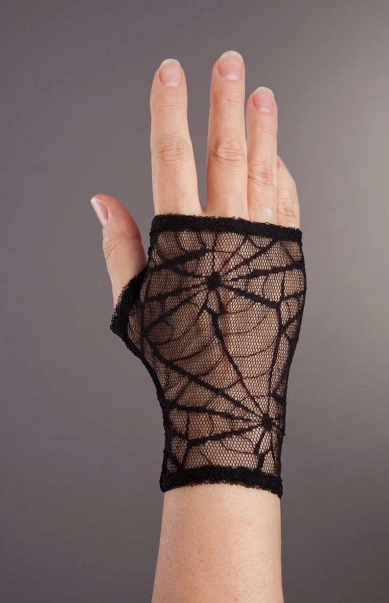 Lovely BLACK Lace Gloves, Short Lace Gloves, Lace Black Gloves, Lace