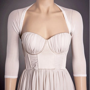 Bolero de boda simple ivory con 3/4 mangas cualquier lenght, bolero de encaje de marfil, encogimiento de hombros de la boda de marfil, bolero de la boda de encaje, bolero personalizado