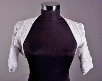 Short Sleeve BOLERO, Custom Bolero, Crochet Bolero, Black Bolero, Silver Bolero Jacket, Bridesmaid Bolero Shrug,Grey Bolero,Steampunk Bolero