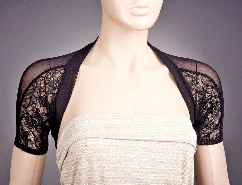 BLACK LACE Bolero Short Sleeve Bolero Short Sleeve Lace Etsy