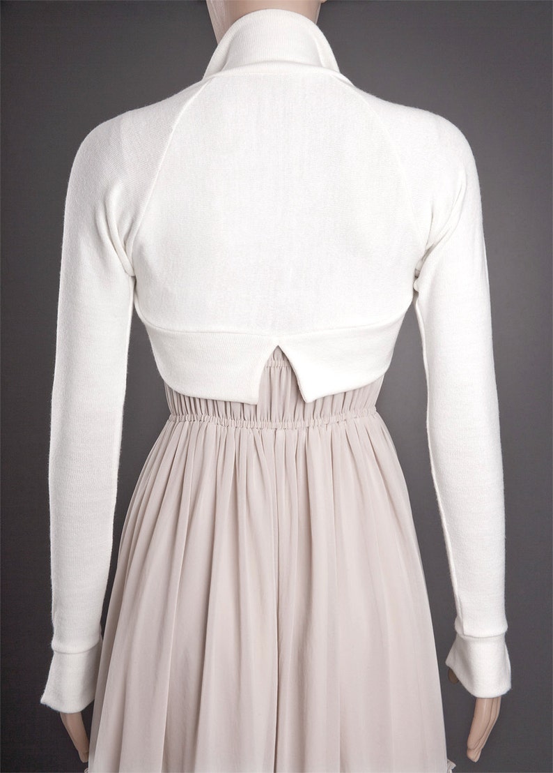 COSY Wedding Bolero in White,WHITE Wedding Bolero,Long Sleeve Bolero,Long Sleeve Wedding Bolero,Winter bridal bolero,Fingerless Bolero White