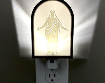 Light Of Christ Night Light | Plug-in Auto Sensor | Christian Home Decor | Christus Light for Hallway Bedroom or Nursery | LDS Decor Gift