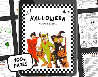 Halloween Activity Bundle | Printable Games, Crafts, Coloring Pages & Learning Worksheets for Kids | 100+ pages