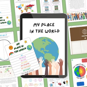 My Place in the World Geografie in der Welt Fähigkeiten, wo ich lebe Klappbuch lernen Sie Ihre Adresse Homeschool Social Studies Printable USA und Kanada