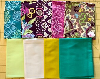 Paradise FQ and Half Yard Bundle for Art Gallery - new unwashed quilt shop quality fabric Out of Print Rare destash