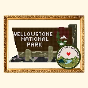 Yellowstone National Park Sign - Cross Stitch Pattern (PDF)