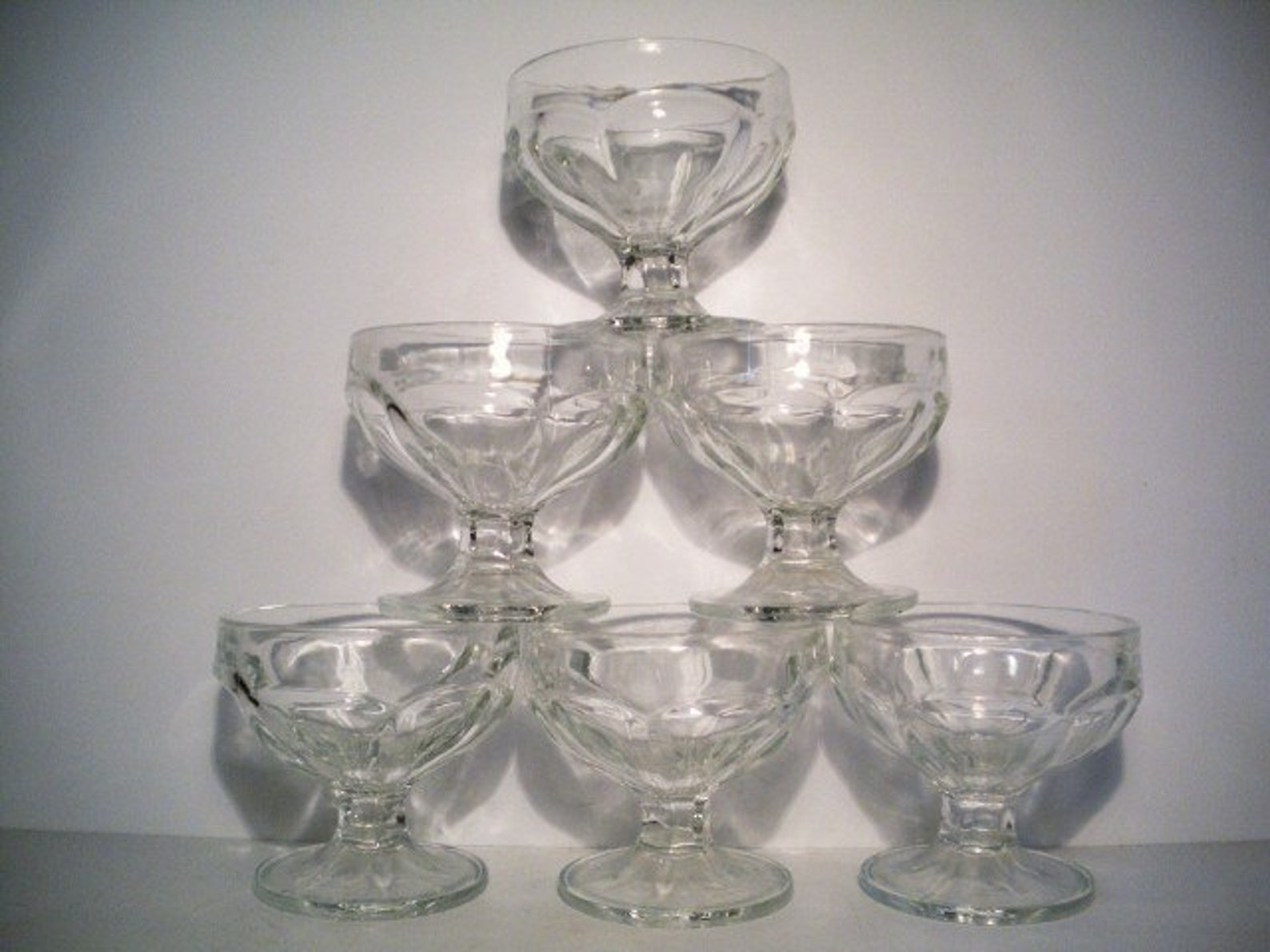 Vintage Glass Sherbet Dishes Dessert Fruit Cups Ice Cream Etsy