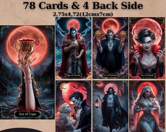 78 Cards Printable Tarot Deck, Digital Cards Deck, Unique Tarot Deck, Fortune Reading Supply