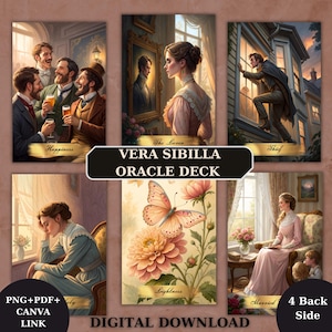 Vera Sibilla Orakel Tarot Deck, druckbares Orakel Deck, Einzigartiges Tarot Deck, druckbares Tarot Deck, digitaler Download, digitales Tarot Deck