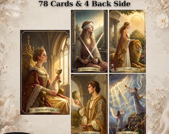 78 Cards Tarot Deck, Tarot Cards, Unique Tarot Deck, Digital Cards Deck, Fortune Reading Supply