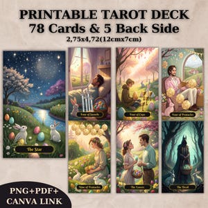 78 Ostern Tarot Deck, Tarotkarten, Druckbare Tarot Deck Design, Einzigartige Tarot Deck, Digitale Karten Deck, Fortune Reading Versorgung, svg, png,pdf