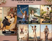 Modern Tarot Deck, 78 Cards, Unique Design (Digital Download, PNG & PDF Format, Canva Link)