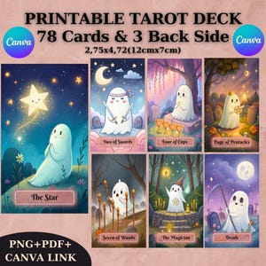 78 Tarot Deck, Tarot Cards,Printable Tarot Deck Design,Unique Tarot Deck, Digital Cards Deck, Fortune Reading Supply,Editable Canva Template