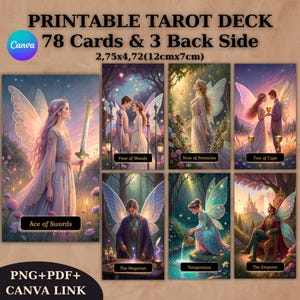 78 Cards Tarot Deck, Tarot Cards, Printable Tarot Deck Design, Unique Tarot Deck, Digital Cards Deck, Fortune Reading Supply, png, pdf,