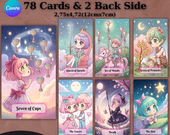 Tarot Deck, Printable Tarot Cards Deck, Unique Tarot Deck, Fortune Reading Supply