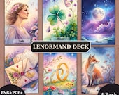 Lenormand Printable Tarot Cards Deck, Unique tarot deck, Digital Download