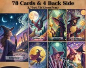 78 Cards Tarot Deck, Witch digital Tarot Card Printable, Unique Tarot Deck, Fantasy Tarot Deck, Fortune Reading Supply, printable tarot, png