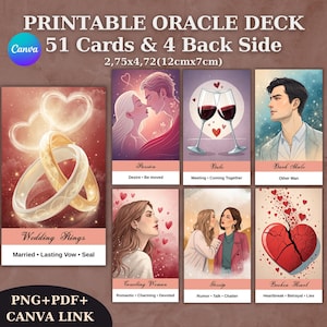 Kärlekstarotlek, digital tarot, utskrivbar tarotlek, Lenormandlek, orakellek, digital kortlek